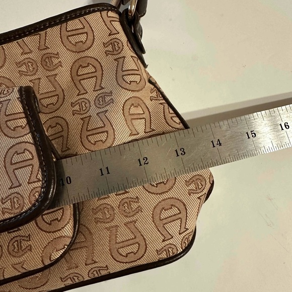 ETIENNE AIGNER Signature Logo Tan With Dark Brown Trim Shoulder Strap Bag - Picture 11 of 16